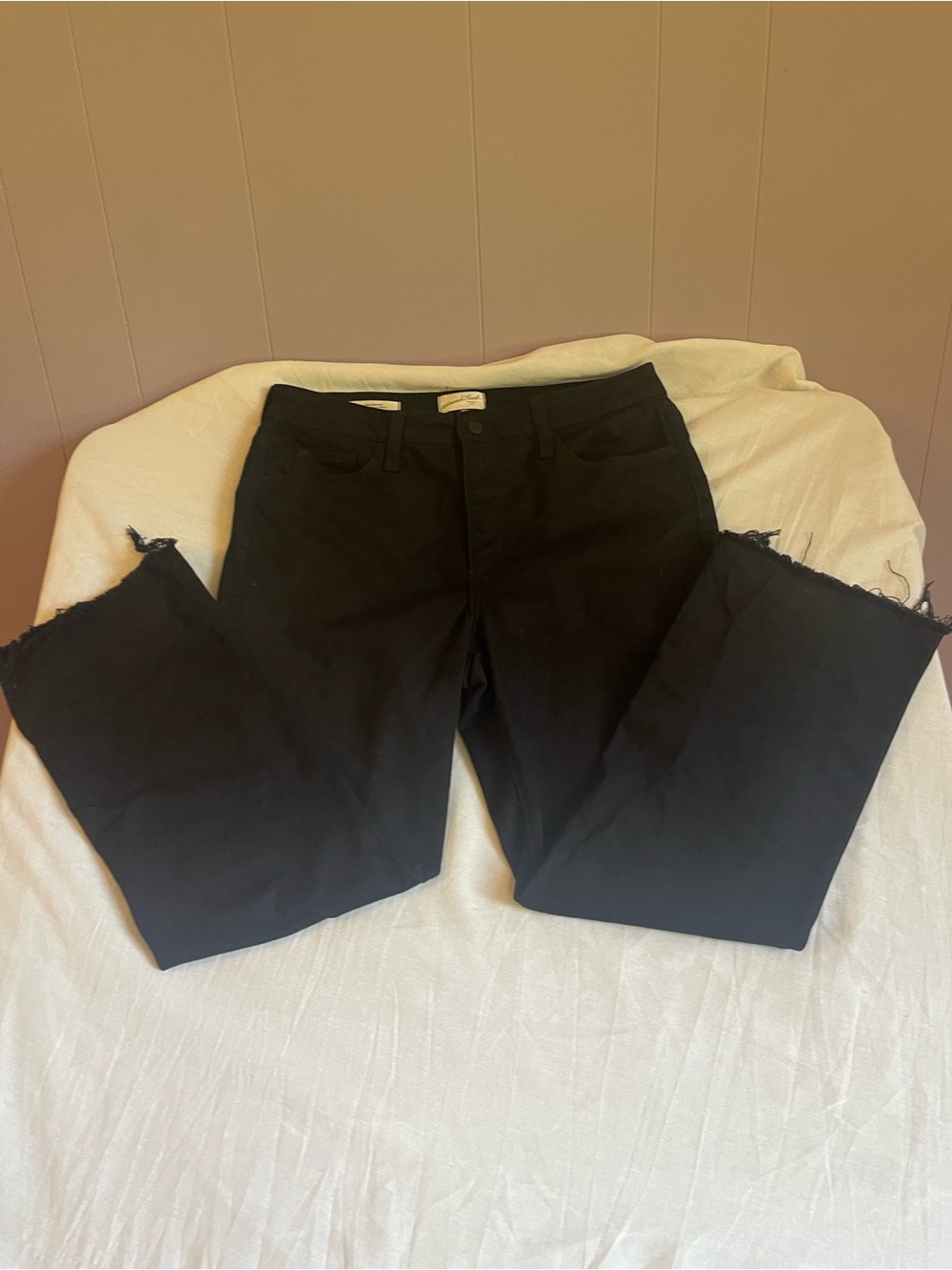 Universal Thread Black Wide-Leg Jeans with Raw Hem